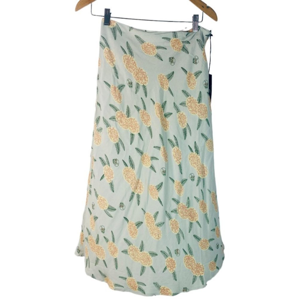 RVCA Luke Pelletier Collab BNWT Floral Annika Midi Skirt Women's Size Small - Picture 4 of 11